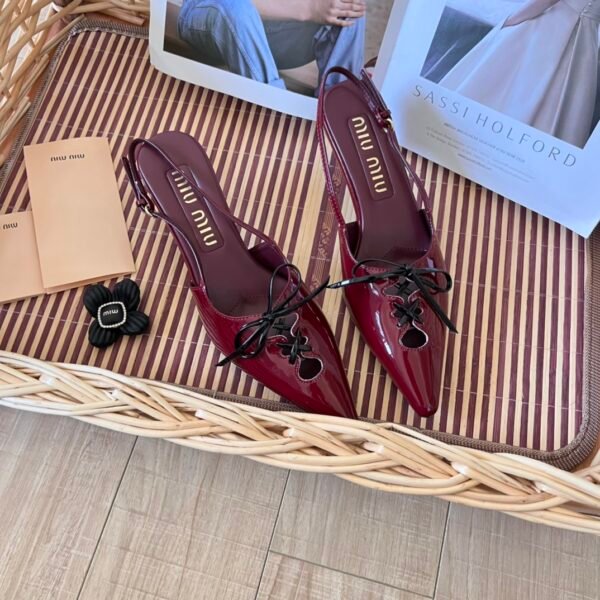 MIU Lace-Up Slingback Pumps - Heels