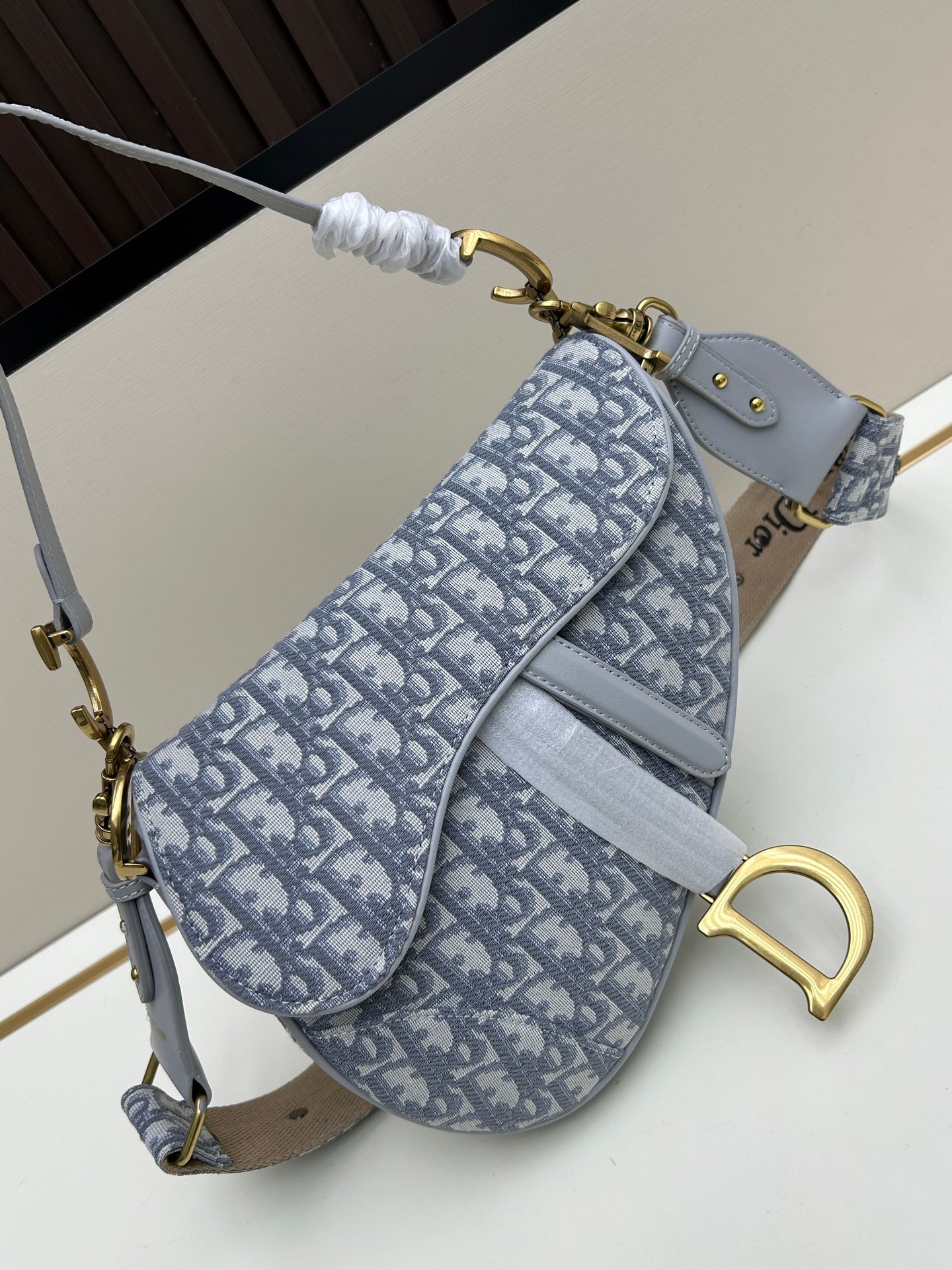 CD Saddle Large Oblique Canvas - Bag - Image 4