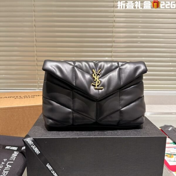 YSL Loulou Puffer Small Black Leather - Bag
