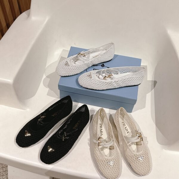 PR Triangle Logo Mesh Mary Jane - Shoes
