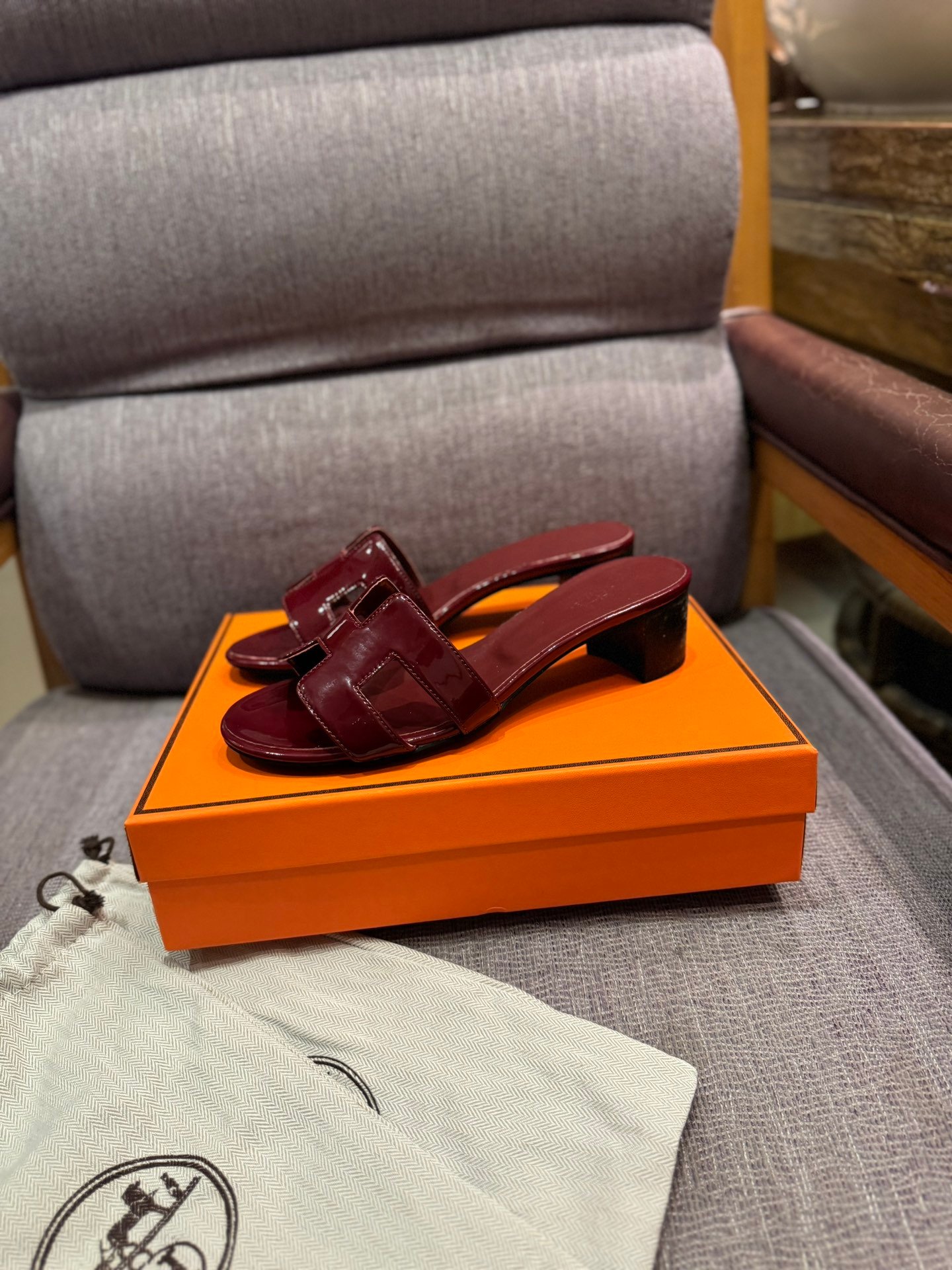 HM Oran Sandals Burgundy Leather - Sandals
