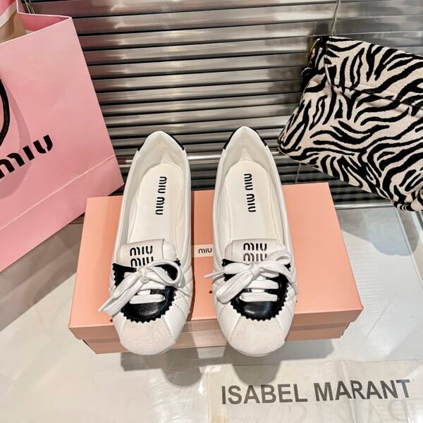 MIU Logo-Embellished Ballet Flats - Shoes