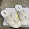 CD Dway Slide White Oblique Embossed Leather - Slides