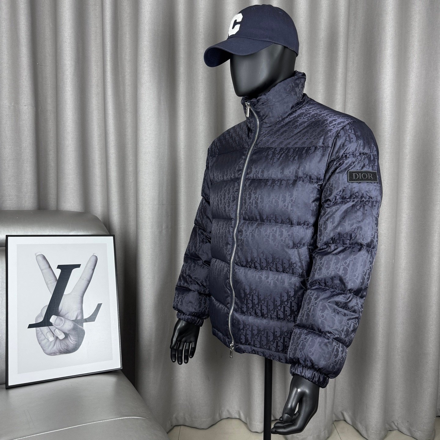 CD Oblique Down Jacket Navy Oblique - Jacket - Image 3