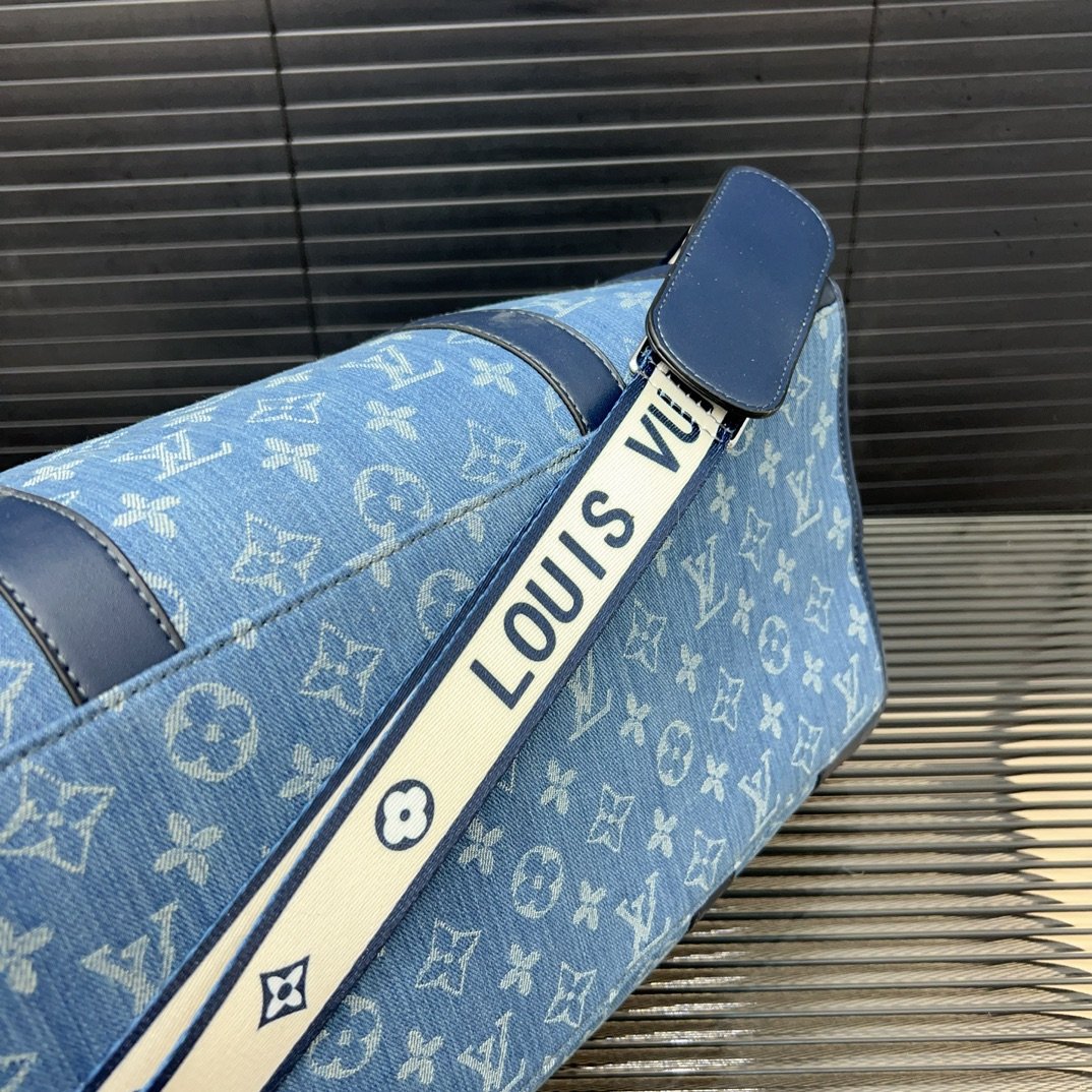 LV Keepall Bandoulière 50 Denim Monogram - Bag - Image 7