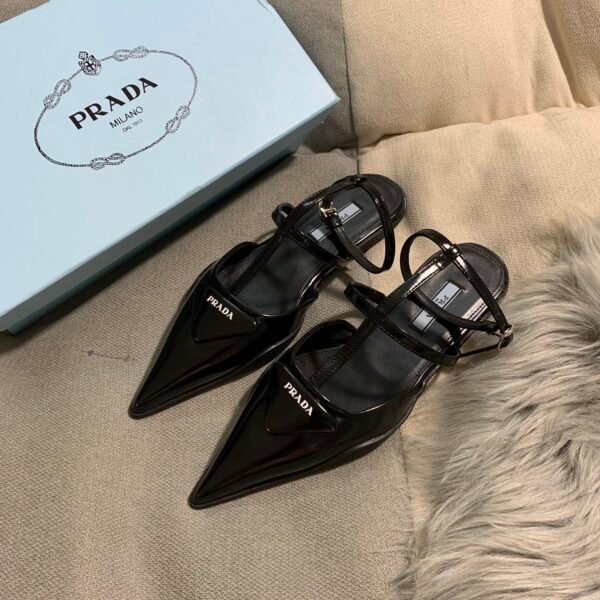 PR Pointed Toe Patent Leather Slingback - Heels