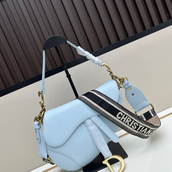 CD Saddle Large Blue Leather - Bag