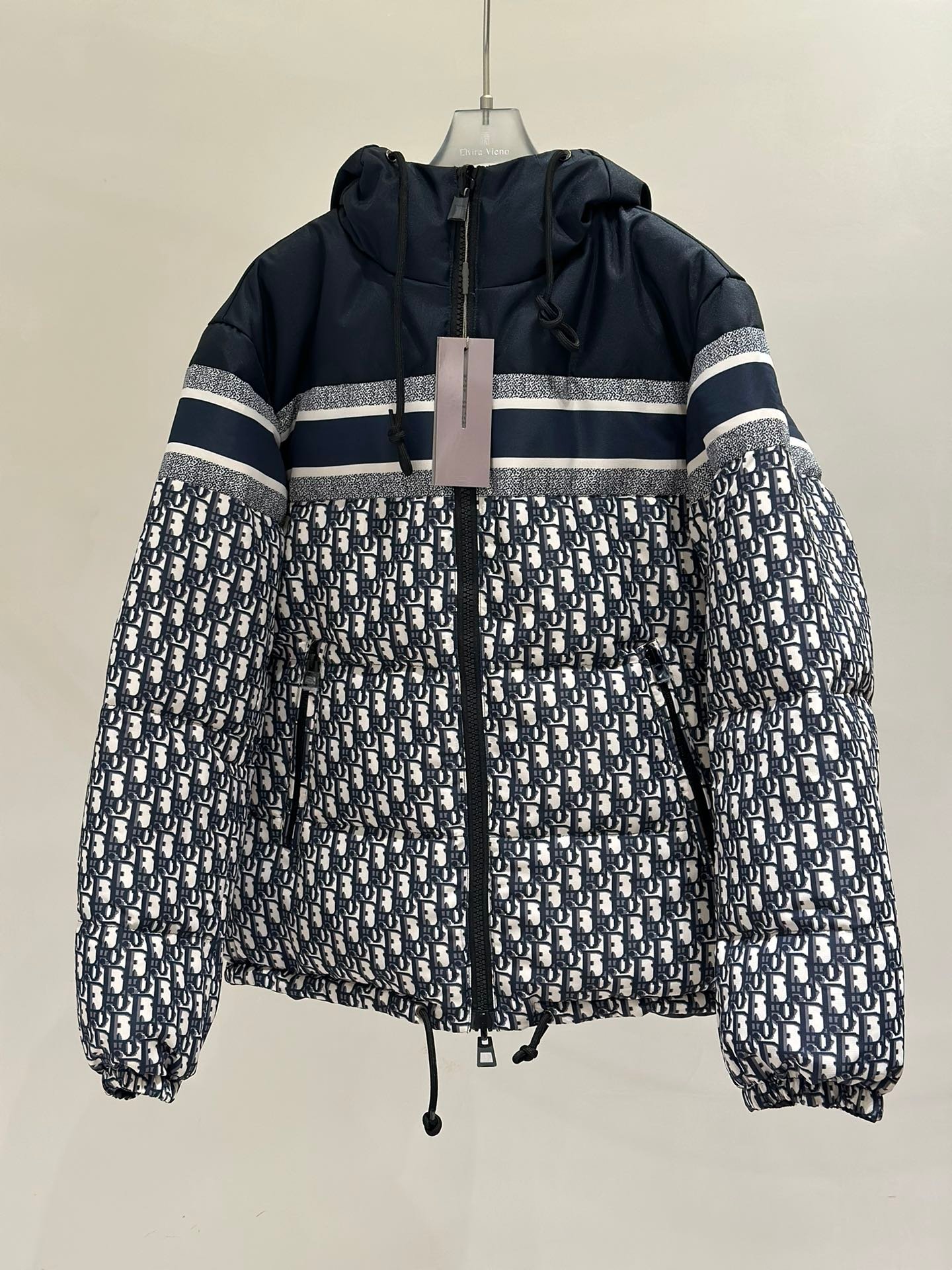 CD Oblique Down Jacket Navy Oblique Canvas - Jacket - Image 2