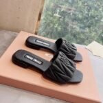 MIU Quilted Square Toe Slides – Slide