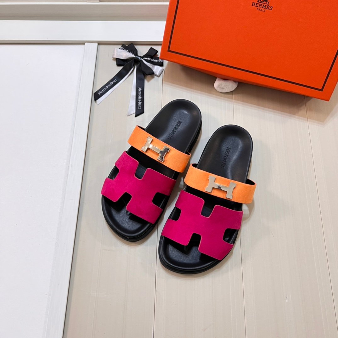 HM Izmir Sandals Orange/Pink Suede - Sandals - Image 2
