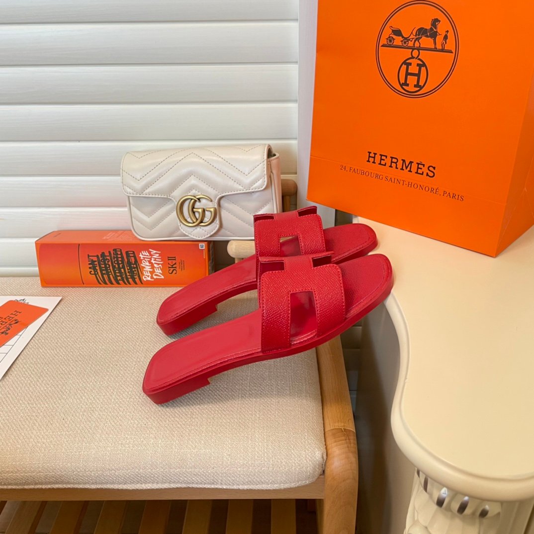 HM Oran Sandals Red Leather - Sandals - Image 3