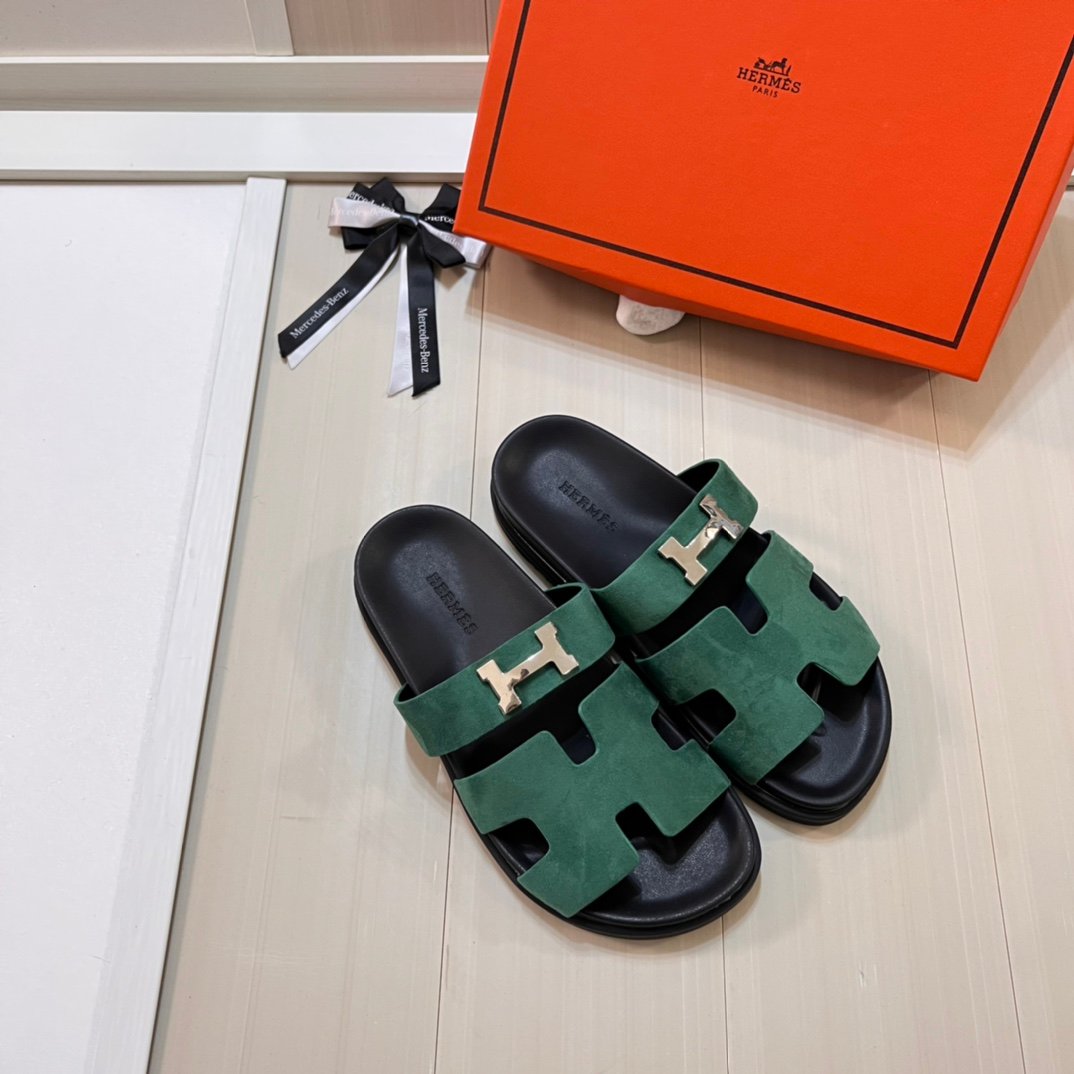 HM Izmir Green Suede - Slides - Image 3