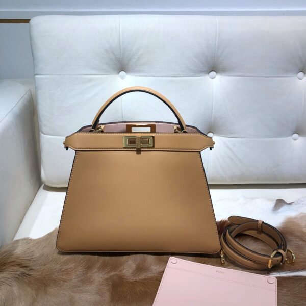 FD Peekaboo ISeeU Medium Beige Leather - Bag