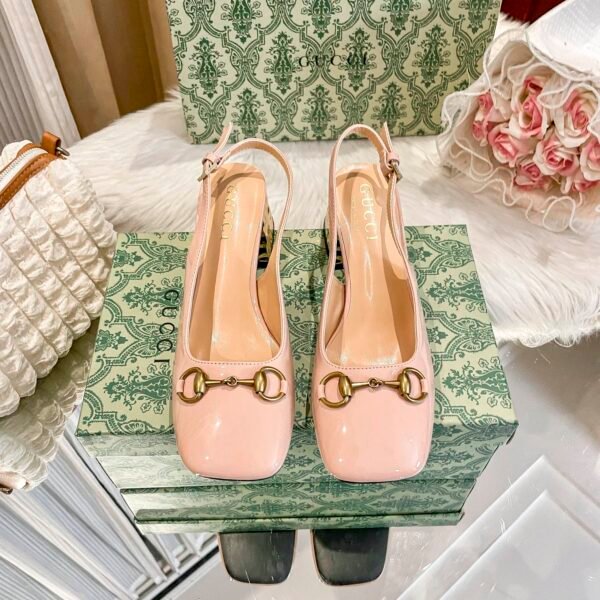 GG Horsebit Slingback 38 Pink Patent Leather - Heels