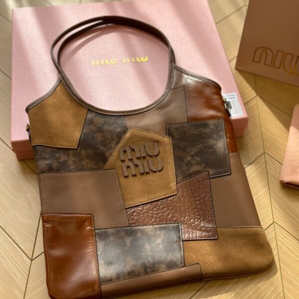 MIU Patchwork Tote 34 Multicolor Leather - Bag