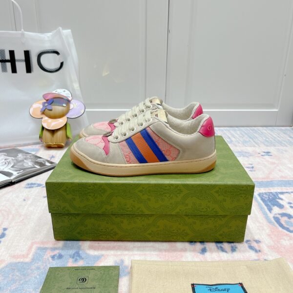 GG Disney x GG Ace Pink/Beige Canvas - Sneakers