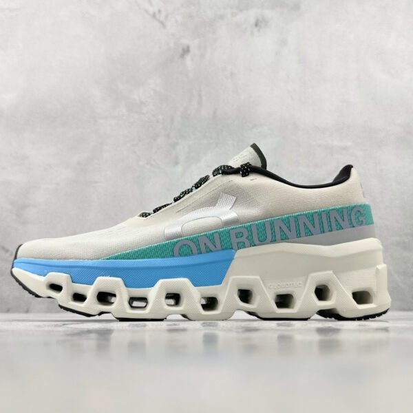 ON Cloudmonster White/Blue - Sneakers