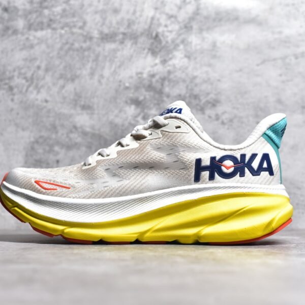 HOKA Clifton 8 White/Yellow - Sneakers