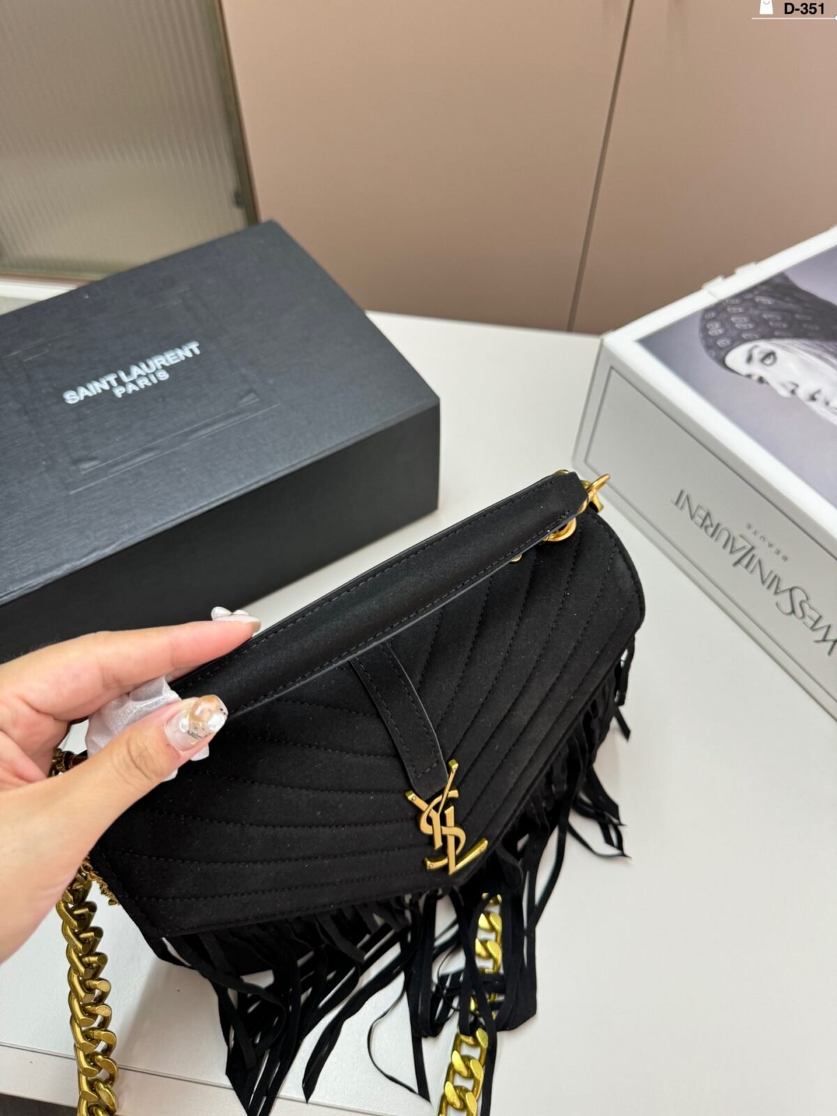 YSL Kate Tassel Black Suede – Bag — 5