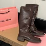 MIU Buckled Knee-High Boots – Stivali