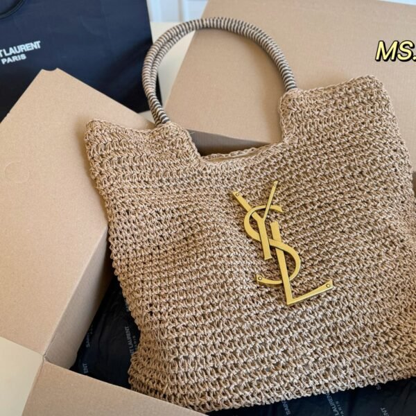 YSL Panier Medium Raffia - Bag