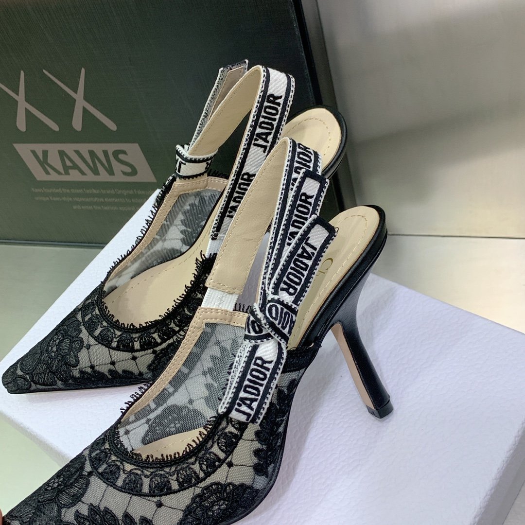 CD J'ACD Slingback Pumps Black Lace - Heels - Image 7