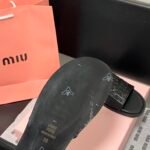 MIU Croc-Embossed Slides Black – Slides