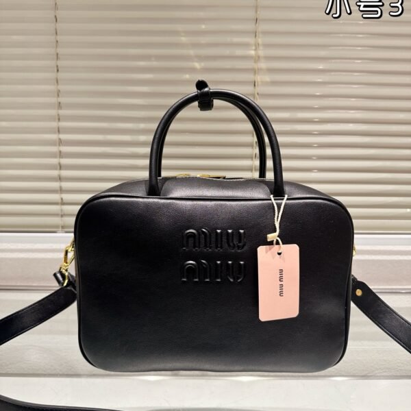 MIU Wander Matelassé Small Black/Brown Leather - Bag