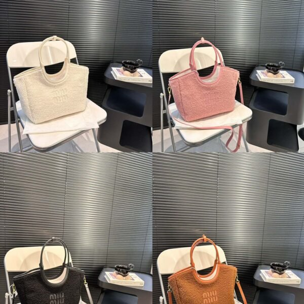 MIU Matelassé Shearling Tote Lamb Wool - Bag