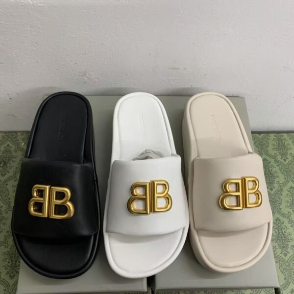 BAL BB Slides Black/White/Beige - Slides