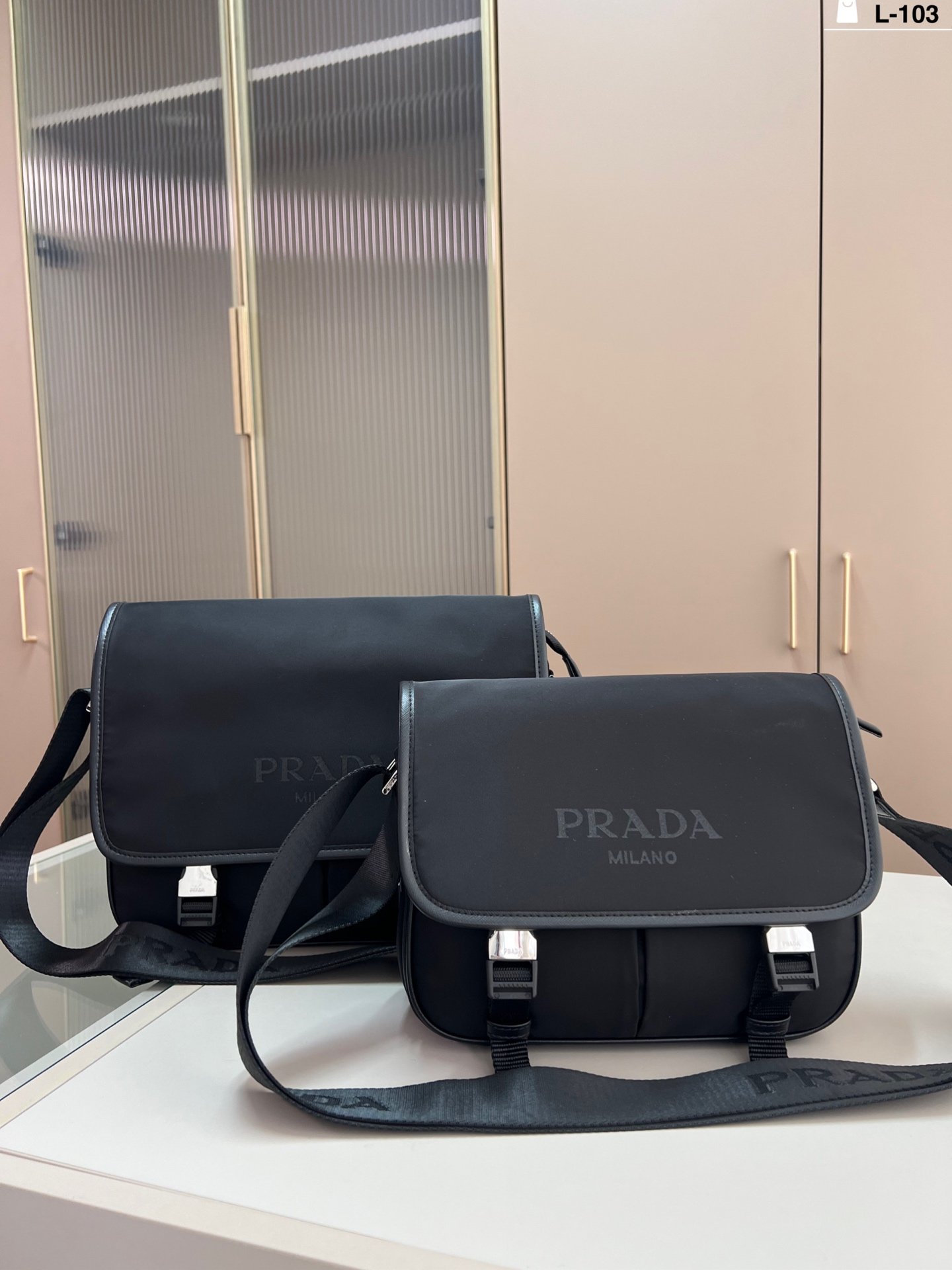 PR Nylon Messenger Bag Black - Bag