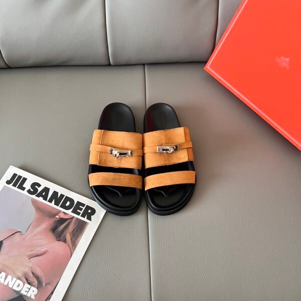 HM Izmir Sandals Gold Suede - Slides