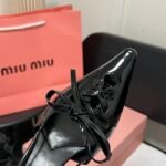 MIU Bow Patent Leather Slingback Heels – Heels