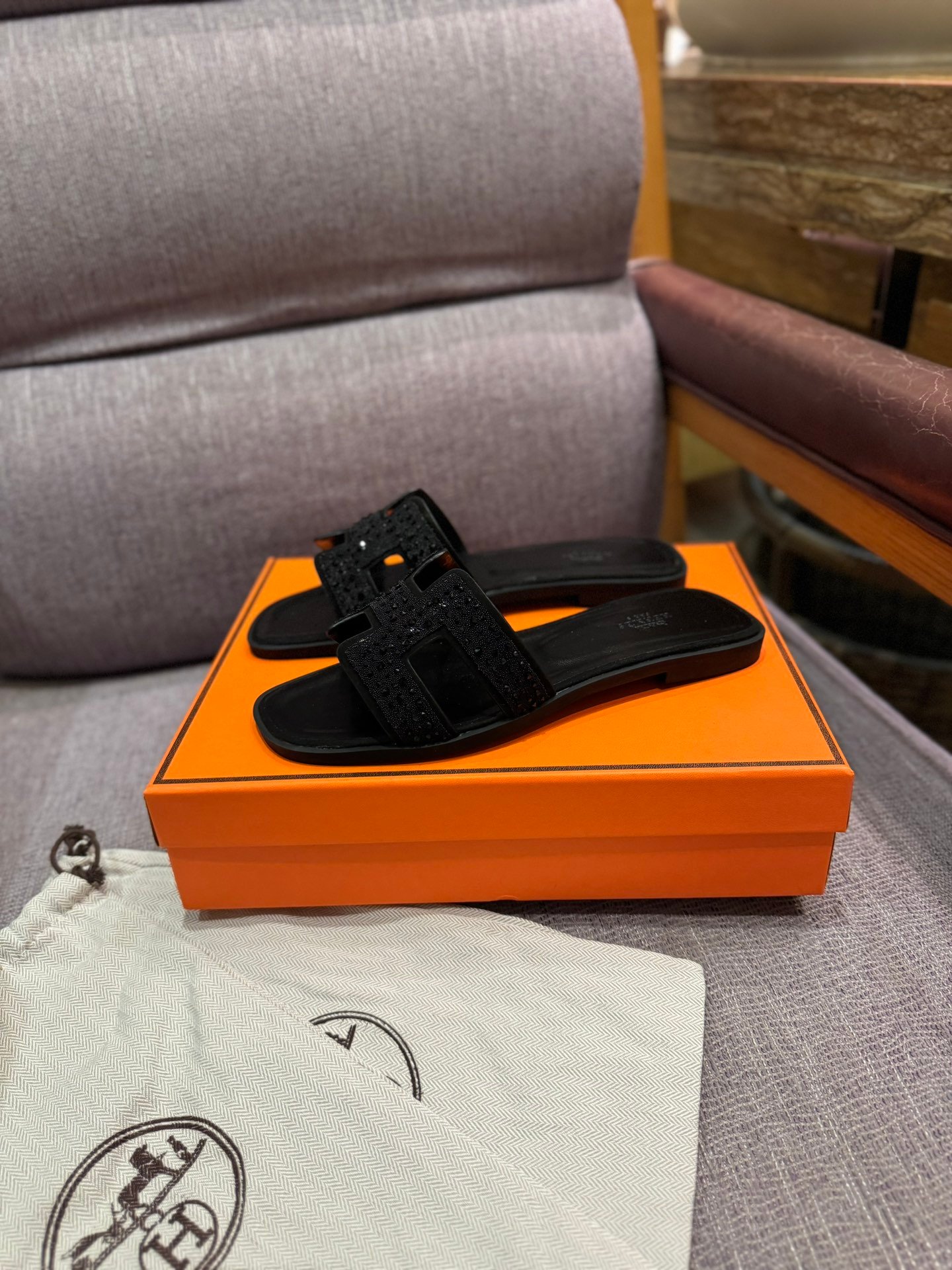 HM Oran Sandals Black Suede - Sandals - Image 2