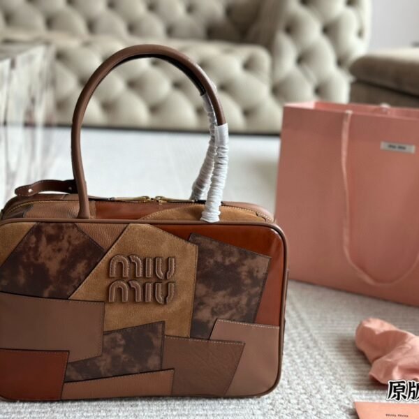 MIU Patchwork Top Handle Bag - Bag