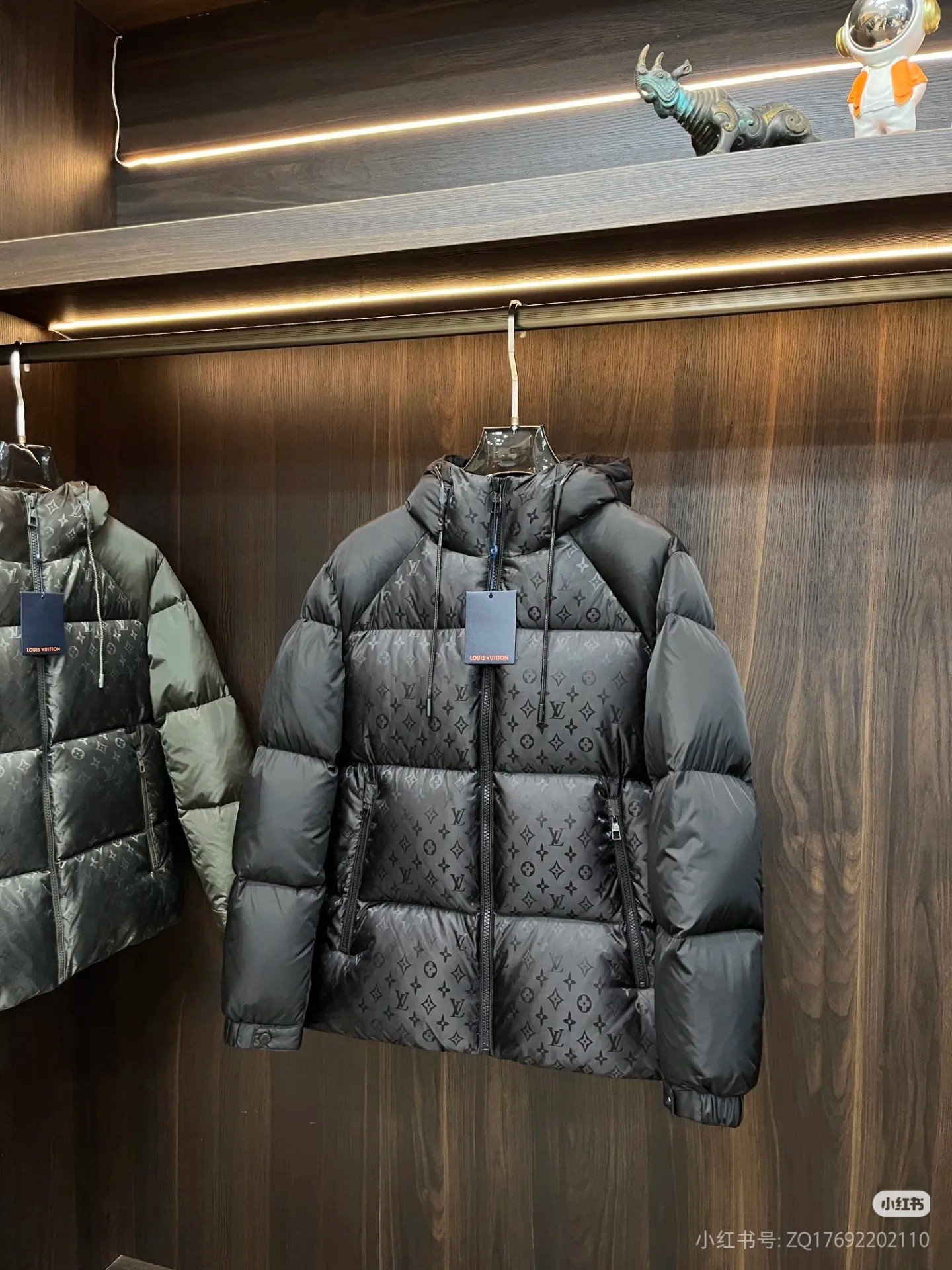 LV Monogram Puffer Jacket Black/Green - Jacket - Image 3