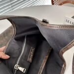 MIU Logo Embossed Tote Brown Leather – Bag