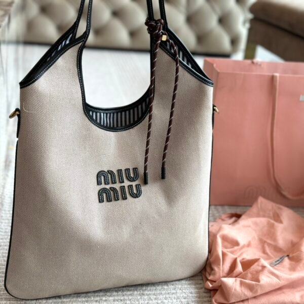 MIU Logo Canvas Tote - Bag