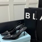 PR Slingback Pointed Toe Pumps Black Patent Leather – Heels