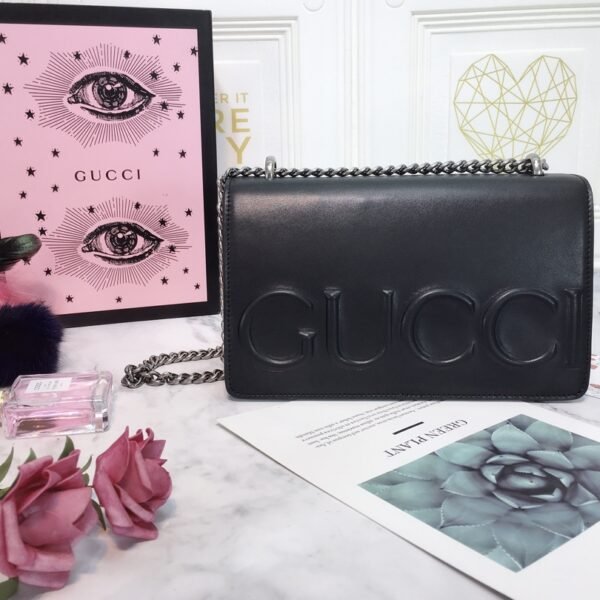 GG GG Marmont Matelassé Super Mini Black Leather - Bag