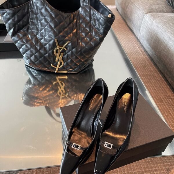YSL Opyum Pumps Black Patent Leather - Heels