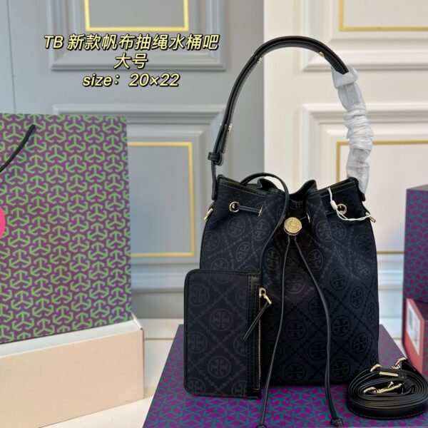 TB Tommy Hilfiger canvas drawstring bucket bag