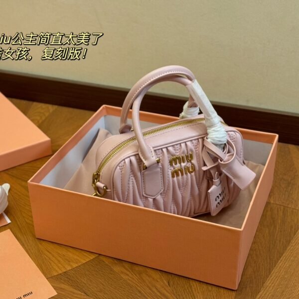 MIU Matelassé Bowling Bag Pink Leather - Bag