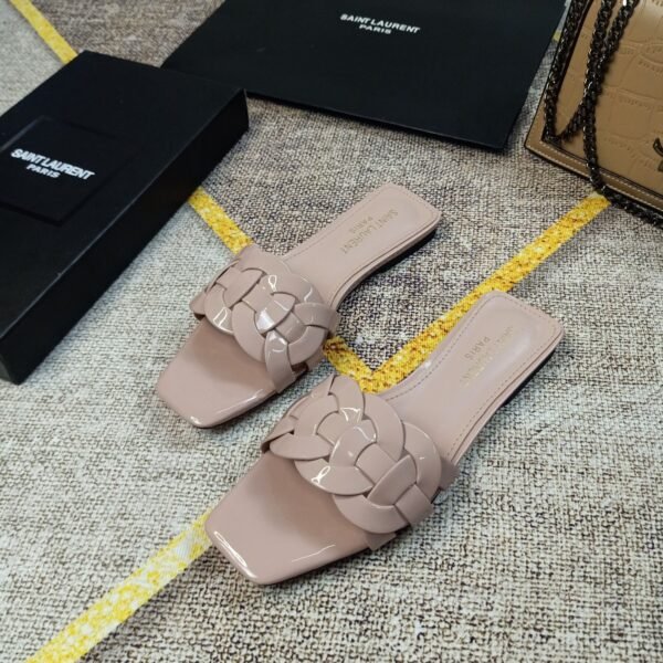 YSL Nu Pieds Beige Patent Leather - Sandals