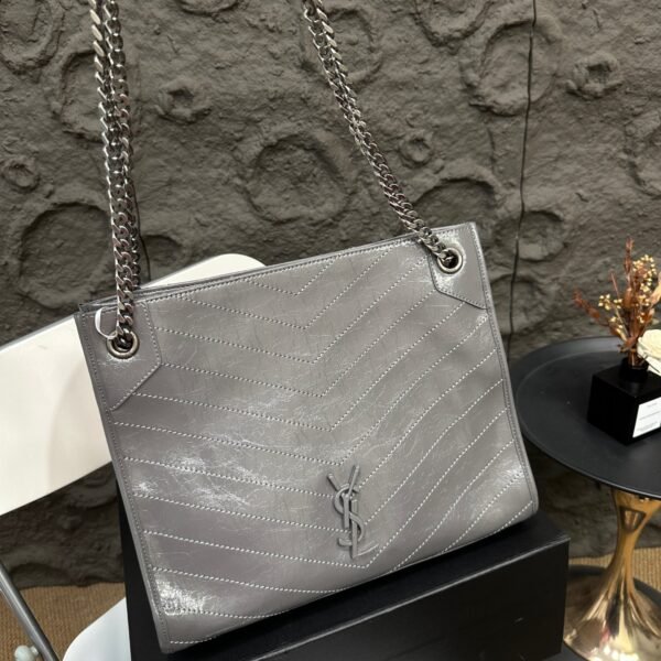 YSL Niki Medium Grey Patent Leather - Bag