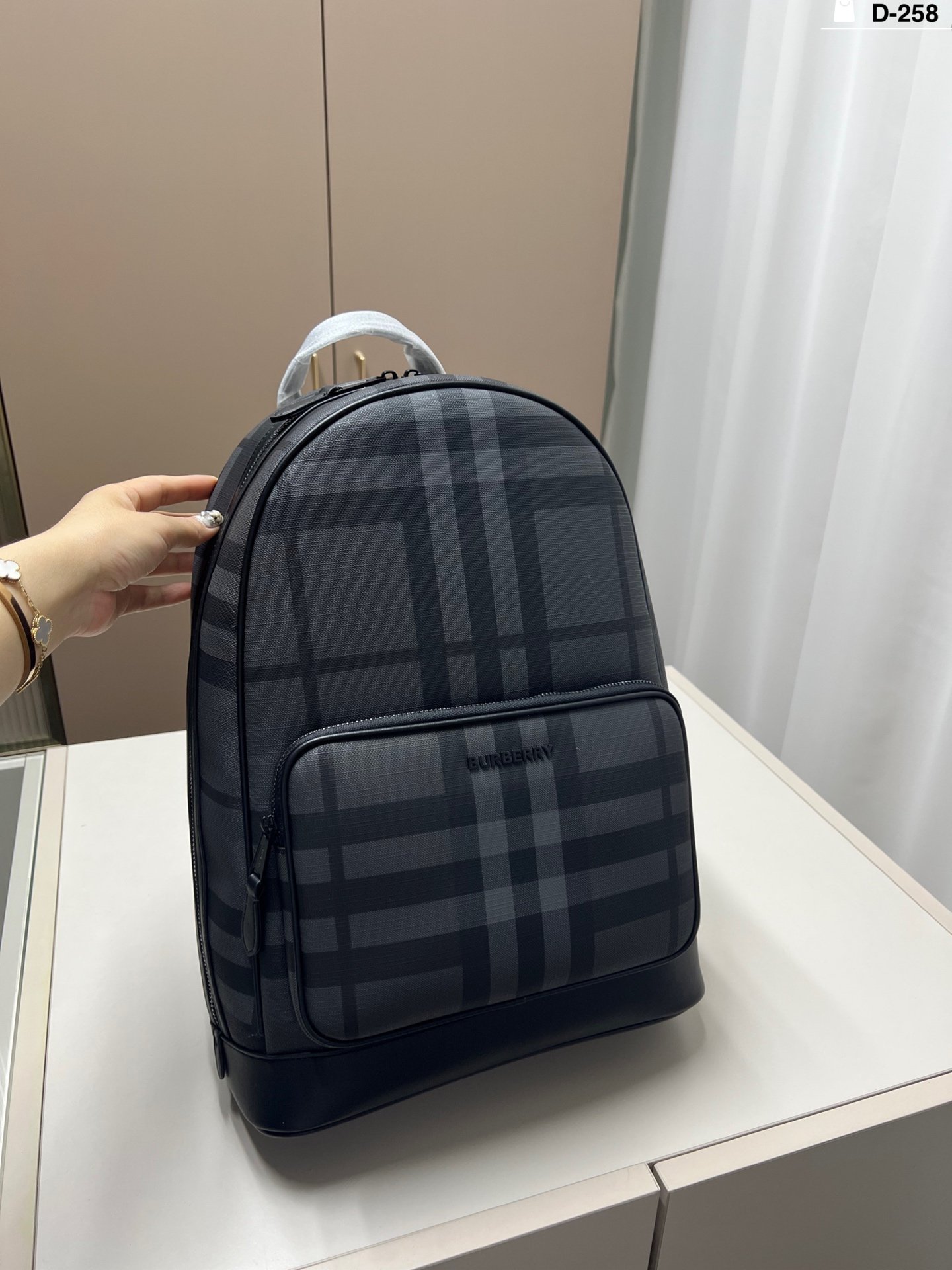BBR London Check Backpack Navy Check - Backpack