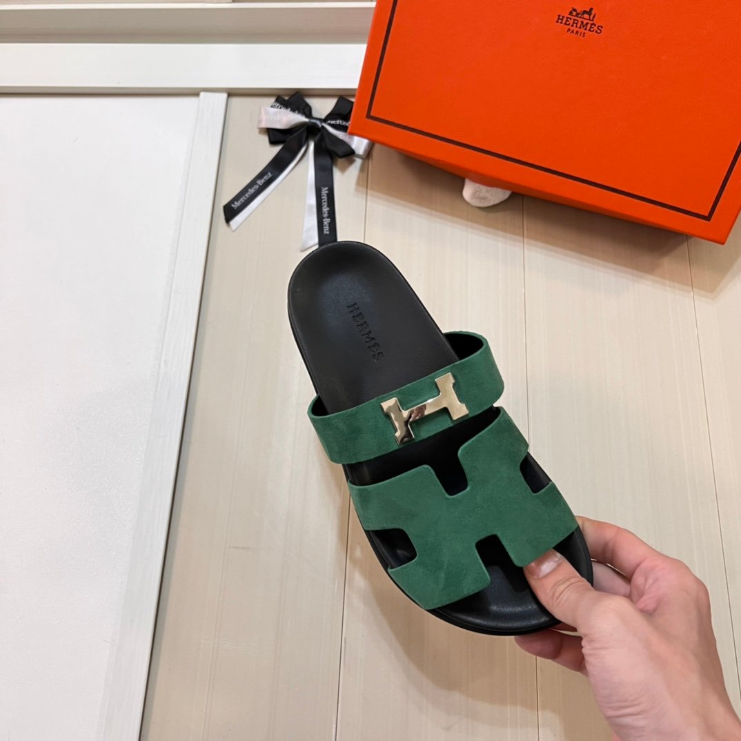 HM Izmir Green Suede - Slides - Image 5