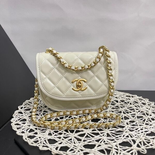 CC Classic Flap Mini White Caviar - Bag