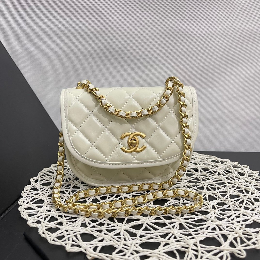 CC Classic Flap Mini White Caviar - Bag