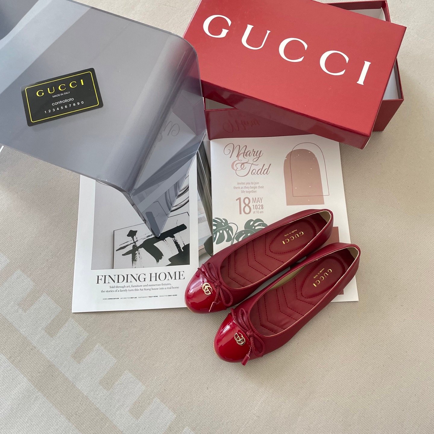 GG GG Marmont Ballet Flats Red Patent Leather - Shoes - Image 8